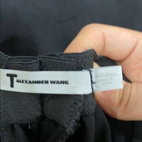 T by Alexander Wang SILK BLEND Twill Track pants - Picture 4 of 6